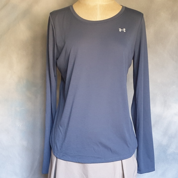 Under Armour Wm's Whisperlight Long Sleeve Active Top w/ Mesh Back Panel Blue Sm - Picture 14 of 16